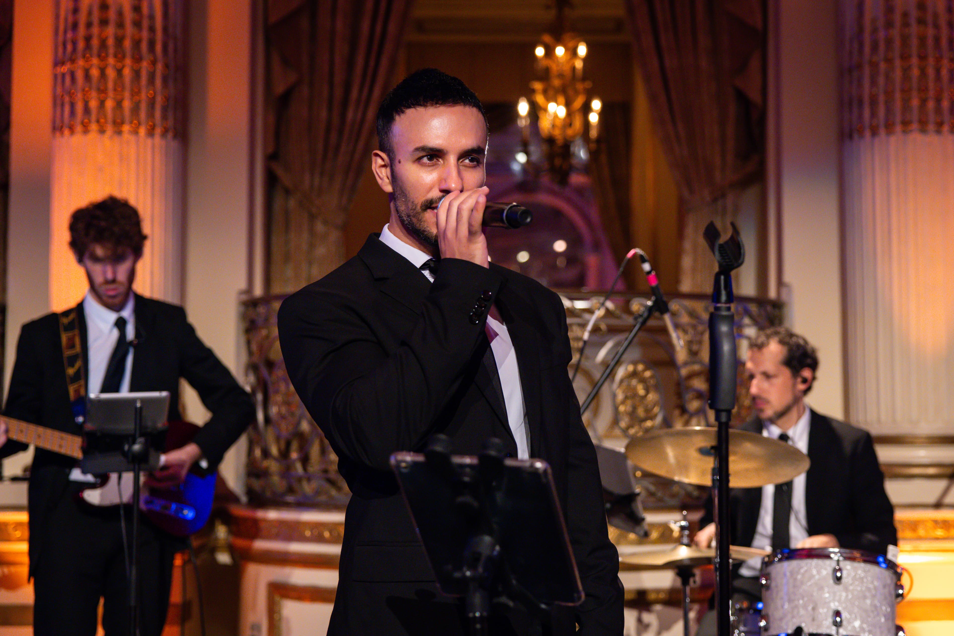 The Shuk's lead vocalist performing late into the night with the band